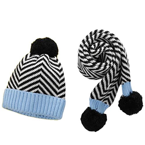 Sombrero de punto cálido infantil set de 2 piezas gorro invierno niños y niñas