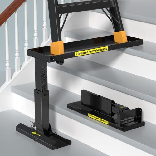 Nelyrho Heavy-Duty Foldable Ladder Extender Pro High-Strength Steel Non-Slip Stair Ladder Extension 9.2515.5 Adjustable Height Fits 20 Ladder Feet Spacing