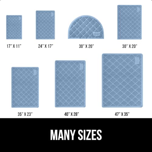 Image of Gorilla Grip Durable Cat Litter Mat (24x17), No Phthalate, Water Resistant, Traps Litter from Box and Cats, Scatter Control, Soft on Kitty Paws, Easy Clean Cat Mat (Light Blue)