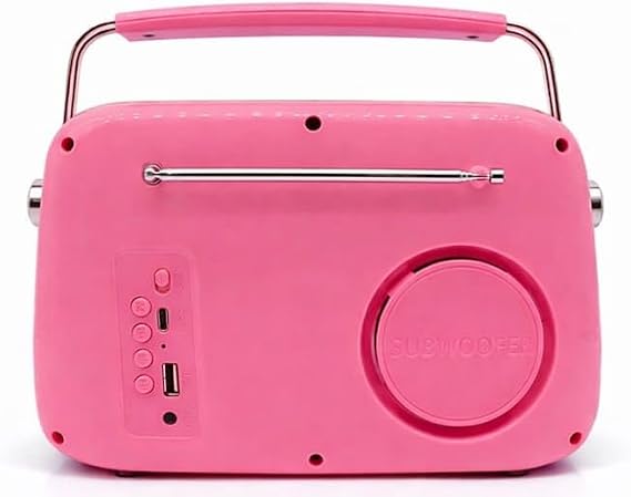 Retro Tasarımlı Bluetooth FM Radyo - HAVANA (PEMBE)