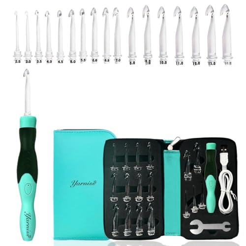 Yarniss Lighted Crochet Hooks Set 2.5mm~14.0mm...