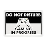 Do Not Disturb Gaming In Progress - Plastic Gaming Sign - 8' x 12' - Bedroom Sign Decor, Cool Gaming Room Decor - ENVISIONED Signage