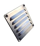 Lüftungsgitter 120 x 120 mm Edelstahl, incl. Insektenschutz Schrauben und Dübel