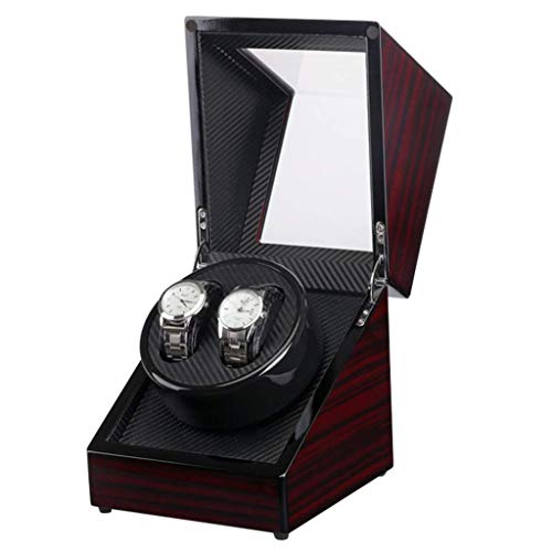 Bobinadoras de reloj Cajas de bobinadora de reloj Caja interna de motor eléctrico de fibra de carbono Automático 2+0 Dispositivo de mesa giratoria de bobinadora de reloj Caja de almacenamiento de - imagen 2