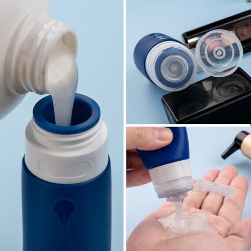 Image of Gemice Travel Bottles - TSA Approved 3oz Containers, BPA Free, Leak Proof, Refillable Liquid Travel Accessories for Shampoo, Lotion, Soap