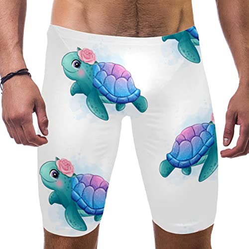 Maillot de bain long homme motif tortue avec fleur taille XXXL