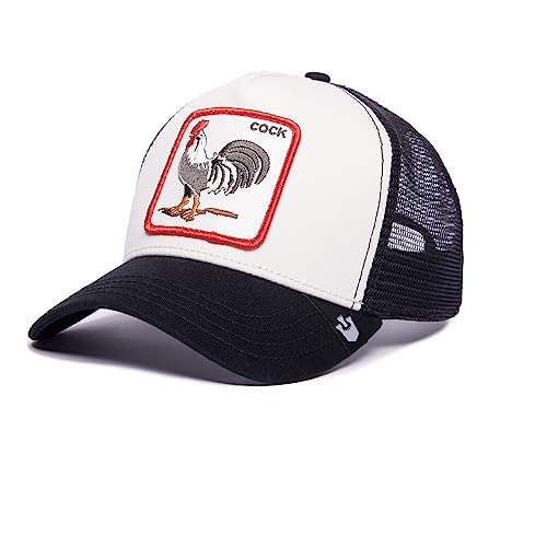 Goorin Bros. Unisex-Erwachsene The Farm Original Adjustable Snapback Trucker Hat Baseballkappe, Schwarz/Weiß (der Hahn), Einheitsgröße