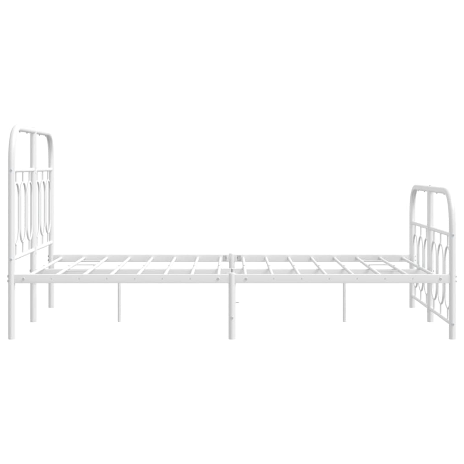 WGYHOME Metalowa rama łóżka, 120 x 200 cm, z zagłówkiem i podnóżkiem, biała, stabilna konstrukcja stalowa – dla dorosłych