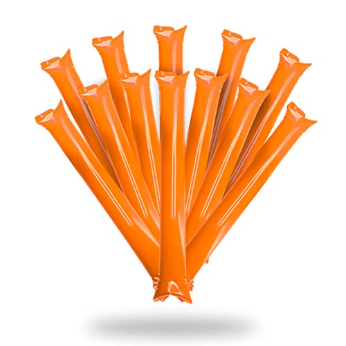 FUN FAN LINE - Pack 50 Pairs of Reusable Inflatable Clapping Sticks | Loud Thunder Sticks for Parties Football and Events | Sports and Celebrations Party Favors | Bam Bam Noisemaker (Orange)