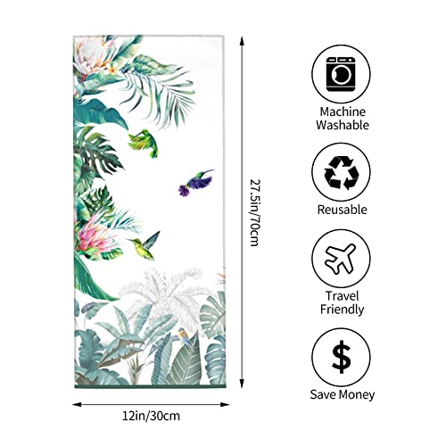Hummingbird Palm Leaf Towel Bath Hand Towel Absorbent Face Towels For Bathroom Gym Yoga 2 Pack (12 X 27.5 Inches) #TOP3