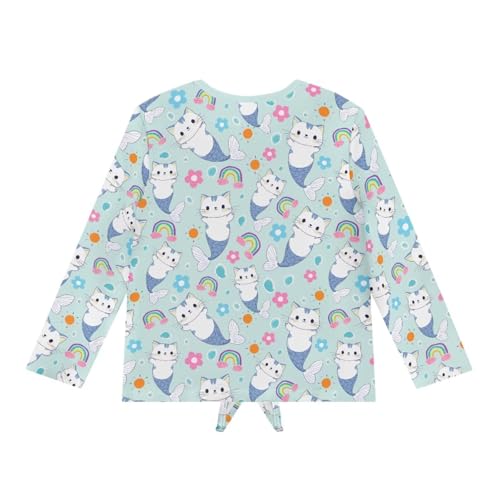 Ystardream Girls Long Sleeve Shirts Tie Knot Front Fall Clothes for Girls Blouse2