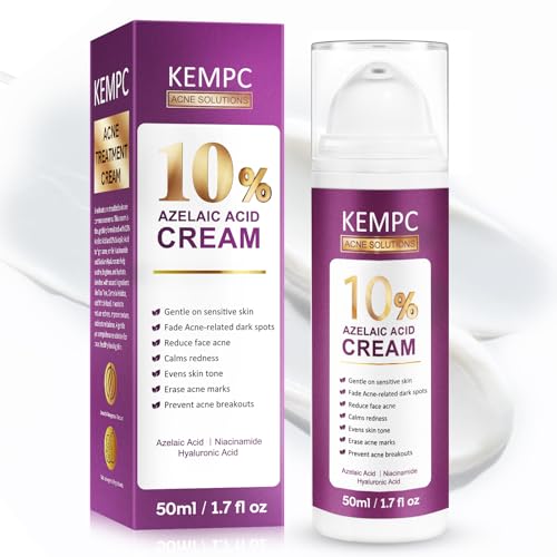 Kempc Cystic Acne Treatment for Face – Hormonal Acne Spot Treatment Pimple Cream with Azelaic Acid | Redness Reducing Acne Moisturizer for Rosacea & Sensitive, Acne-Prone Skin | Teens & Adults, 1.7 oz