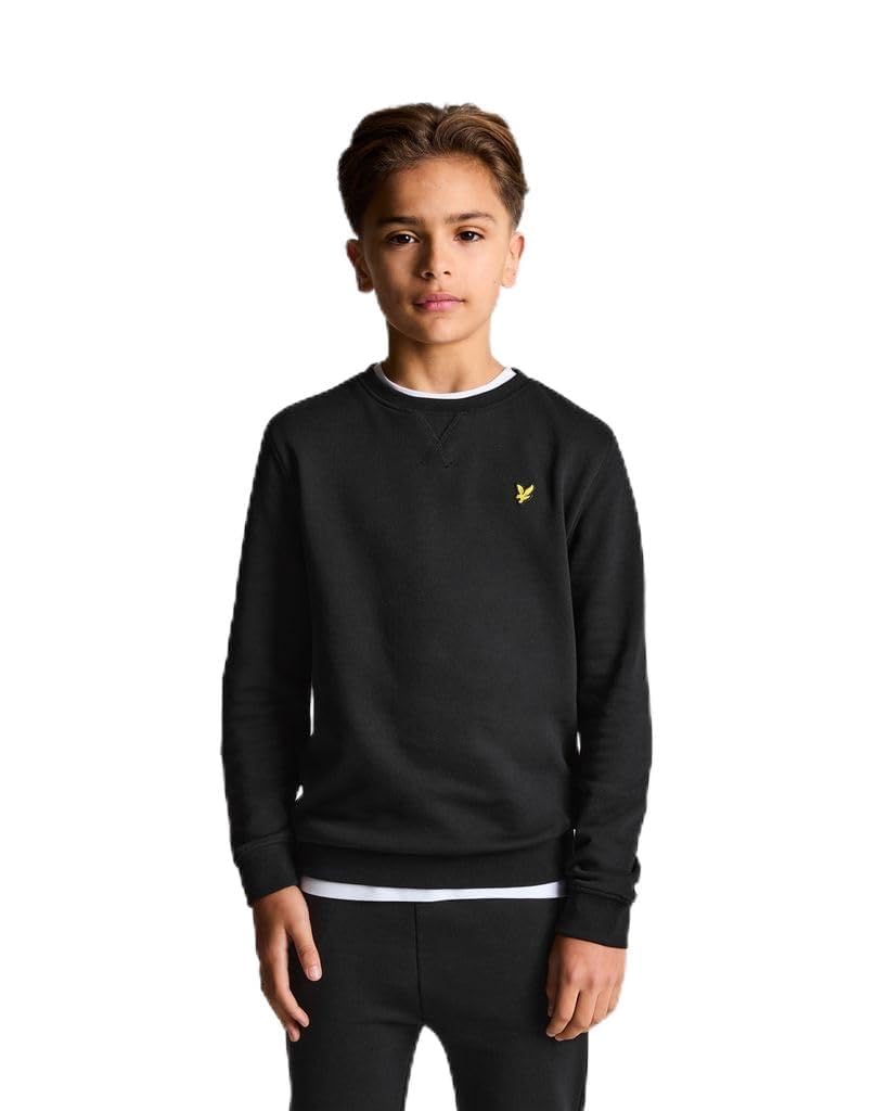 Lyle & Scott Kids Basic Sweatshirt - 100% Soft Cotton, Z865 Jet Black, 170-176
