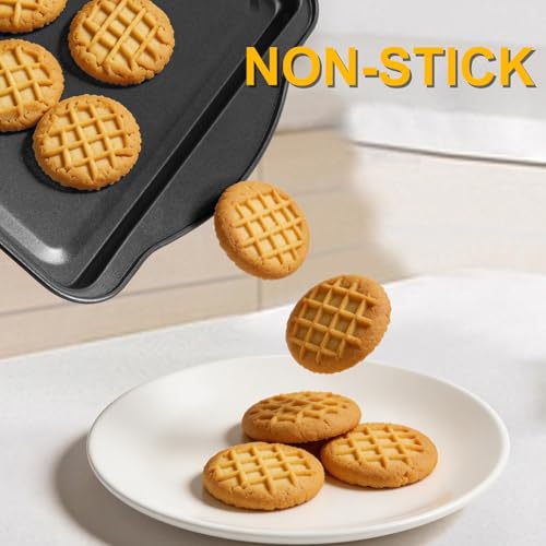 Gymdin Baking Sheet Set of 3 - Carbon Steel Cookie Sheet for Baking, 17/15/13 Inch, Nonstick Baking Pan with Dual Handles, Stackable, Rust & Warp Resistant, Perfect for Baking, Roasting, and More - image 7