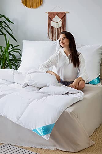 Sandaro Home Daunendecke 200x220, Füllverhältnis 70% Daunen-30% Federn, Winterdecke 200x220, gleichmäßige Füllung leichtes Gewicht, Bezug 100% Reine hautfreundliche Baumwolle (200x220 cm, 1400) - Image 5