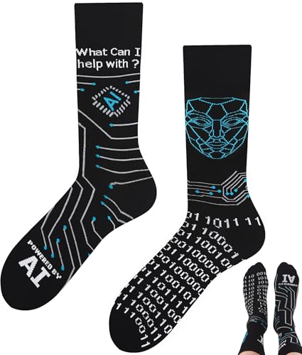 TODO Lustige Informatiker Socken Powered by AI Binärcode Socken Programmierer Geschenk Künstliche Intelligenz 39-42