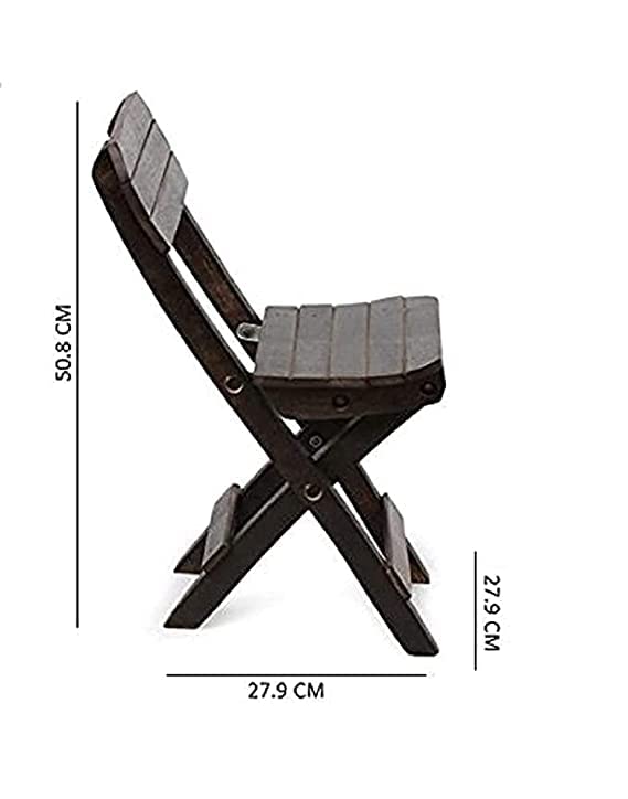 Image of Decor Wooden Antique Folding Chair & Table Set Bed Side Table for Kids Living Room Small Chairs and Table Home Decor (Black3)