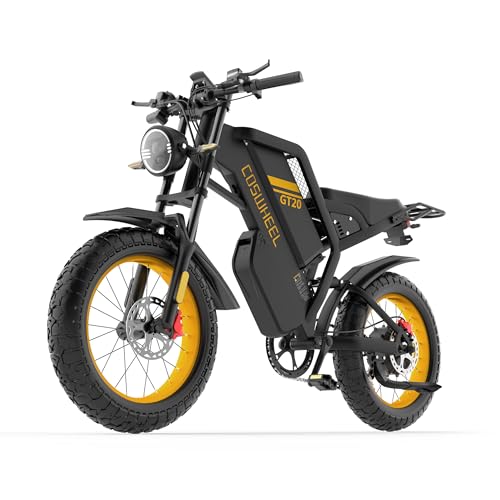 GT20 Max - Bicicleta eléctrica para hombre, 20' x 4,0', Fat Tire bicicleta eléctrica con batería de 60 V, 40 Ah, frenos de disco hidráulicos, autonomía de 233 km (PAS), 7 velocidades, suspensión