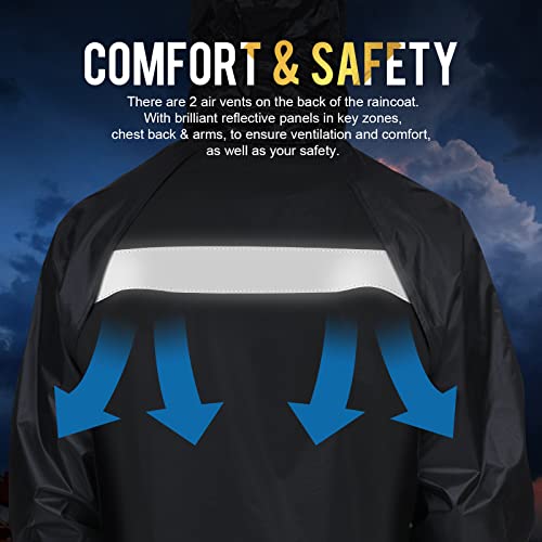 Rain Gear for Men Women Waterproof Lightweight Rain Suits Hideaway Hood Rain Jacket and Rain Pants for Outdoor2