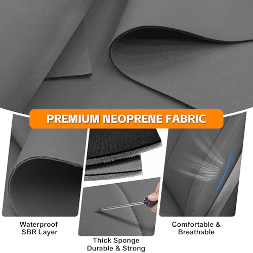 Image of Seat Covers Replacement for 2007-2013 Chevy Silverado /GMC Sierra | 1500 /2500HD, Front Neoprene Fabric Seat Replacement