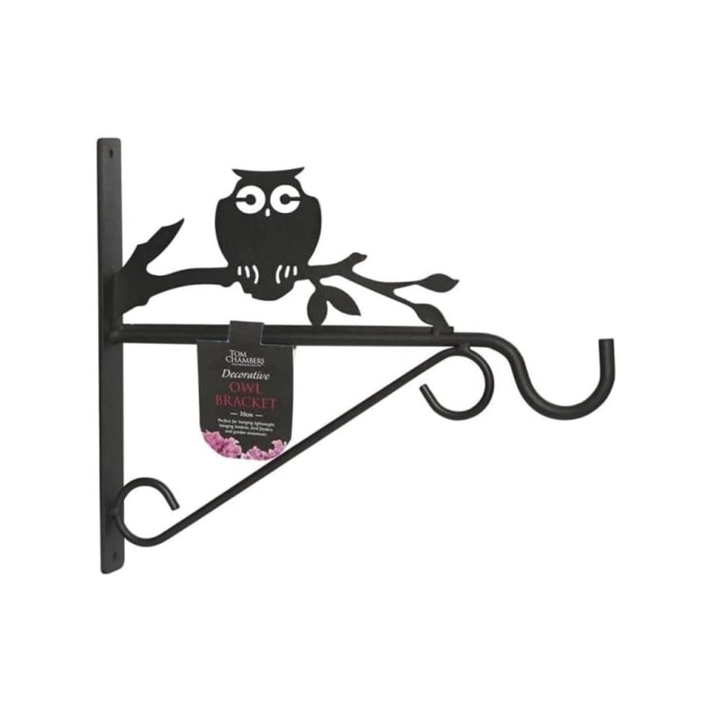 Gifts Direct 2 U Tom Chambers Decorative Owl Hanging Basket Bracket Black - 30cm