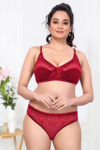 Image of Bra Panty Set for Women and Girls Lingerie Set with Full Coverage Non-Padded Bra and Panty Set