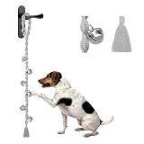 GINIDEAR Dog Bells to Go Outside & Puppy Potty Training, Adjustable Dog Door Bell Ring to Go Potty, Handmade with Premium Yarn. Twisted Style, LightGrey