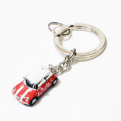 Amazon 【USミニ・直輸入純正品】 MINI ミニクーパー キーチェーン/キーホルダー 赤 キーケース・キーホルダー 車＆バイク