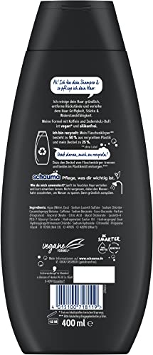 Foto von Schauma Koffein-Shampoo Karbon Kraft 5 (400 ml), Haarshampoo mit Koffein aktiviert und stimuliert die Haarwurzel, Shampoo für kraftloses Haar