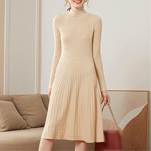 Robe pull cachemire marron pour rester au chaud sans effet gonflant