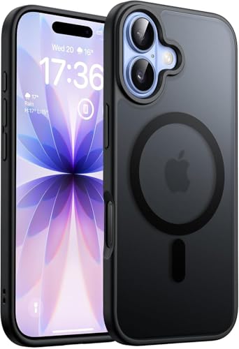 Image of Elzzi Magnetic for iPhone 17 Case Compatible with MagSafe Lens Camera Protection Slim Translucent Matte Shockproof with Anti-Fingerprint Phone Case,Black new