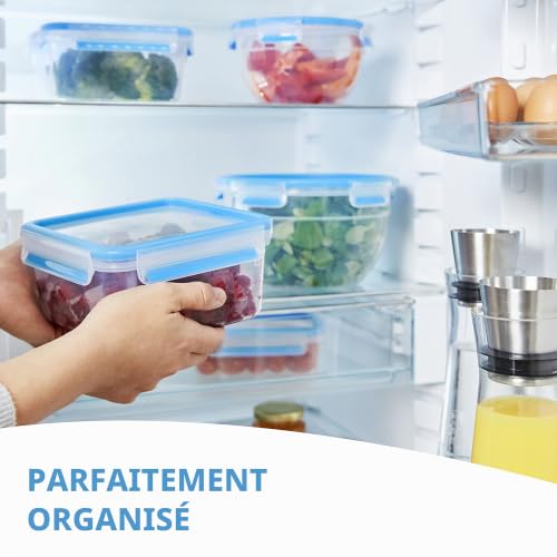 Emsa 508548 Boîte alimentaire rectangulaire avec couvercle, 8.2 Litress, Transparent/bleu, Clip & Close – vue 7