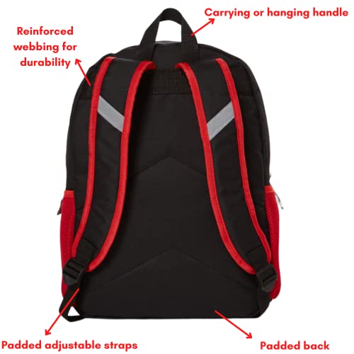 Ralme Spiderweb Backpack Set For Boys, 16 Inch, 6 Pieces With Foldable Lunch Bag, Water Bottle, Pencil Case, Pop It Key Chain, And Carabiner Clip #TOP5