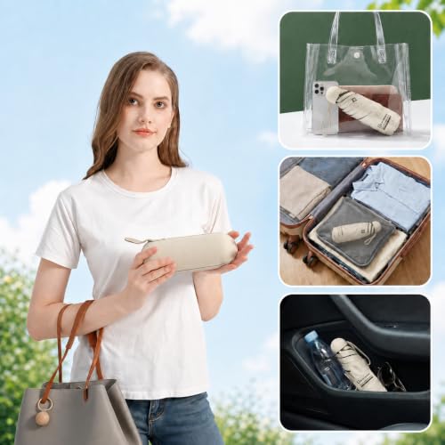 Image of BAODINI Travel Mini Umbrella for Purse with Case-Small Compact UV Umbrella Protection Sun-Lightweight Tiny Pocket Umbrella with Case for Women, Girls