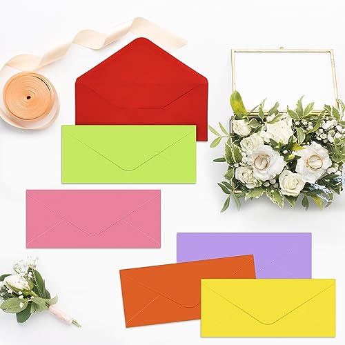 Image of Outus 500 Pcs #10 Colored Envelopes Business Adhesive,Cute Color