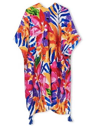 Image of Spicy Sandia Kimonos for Women Floral Beach Cover Up Loose Swimsuit Bathing Suit Coverup Cardigan for Summer Swimwear