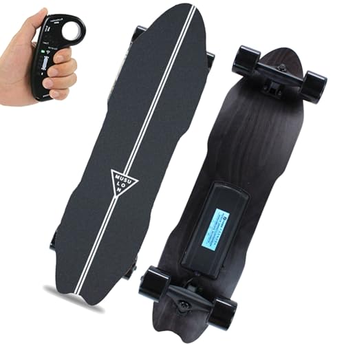 Elektrisches Skateboard mit Fernbedienung, wasserdichtes Longboard für den Campus, 7-lagiges Ahornholz, 15 km Reichweite, 25 km/h Höchstgeschwindigkeit, für Anfänger, Jugendliche und Erwachsene C