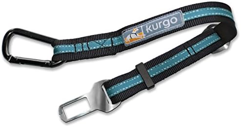 Kurgo Cinturón de Seguridad para Perros, Ajustable, con Hebilla para Coche, Correa de Perro Estilo Clip, Azul/Negro