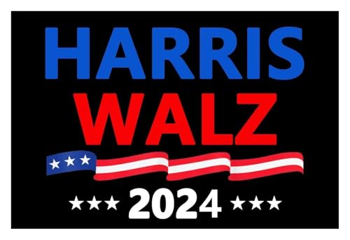 Image of 10 Pack Harris Walz 2024 Kamala Harris Tim Walz Waltz for President Stickers Vinyl Sticker Laptop Decal Car Bumper Window Waterproof Sticker,8 inches x 4 inches Big Letters Car Decal (Black)