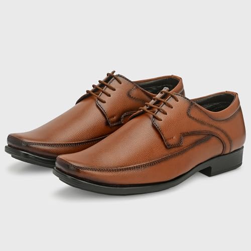 Image of Centrino Formal Shoes for Men | Lightweight Comfortable Office Shoes for Man Stylish | Cushioned Insole Lace-Up Shoes for Men | Durable TPR Sole | Trendy Classic Design Footwear for Men (8118)