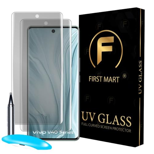 Image of FIRST MART Matte UV Tempered Glass for Vivo V29e and V29 5G, 2 Pack | Anti-Glare Curved Screen Protector, 9H Scratch Resistant, Fingerprint Compatible, Case-Friendly