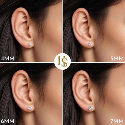 Image of HIGHSPARK 925 Silver inchSparkling Martini inch Solitaire Earrings | 92.5 Sterling Silver and Diamond like Brilliance Sparkling Zirconia | Lovely Gift