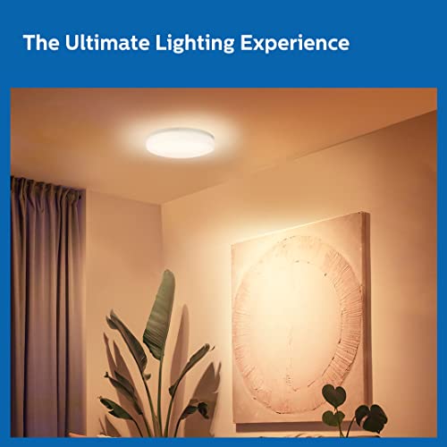 Philips Full Glow 15-watt Round LED Surface Downlighter | 3 Colors in 1 Rimless LED Downlighter | LED Ceiling Light for Home | Color: Tunable White, Pack of 1-Polycarbonate