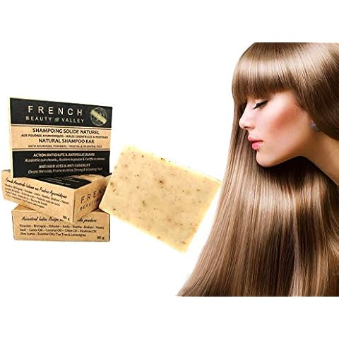 Champú Sólido Natural Anticaspa y Anticaída con Aceites Esenciales y Polvos Ayurvédicos - 80G Cover