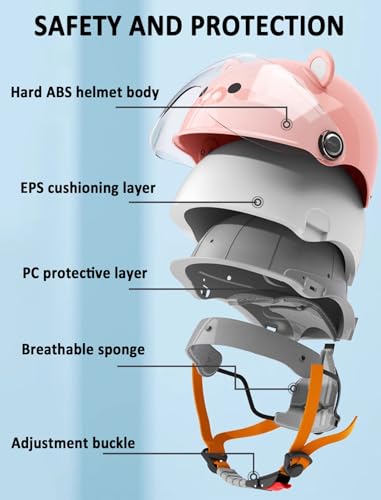 Casco infantil tipo jet de alta resistencia con visera solar integrada 4