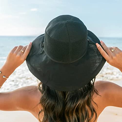 Sombrero de verano ancho para mujer con protección UV miniatura 2