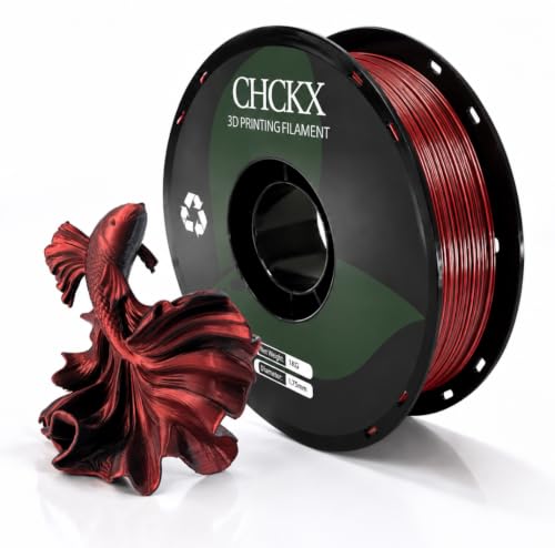 CHCKX PLA 3D Printer Filament, Dual Color Silk PLA Filament, Dimensional Accuracy +/- 0.02 mm, 1 kg Spool(2.2lbs), 1.75 