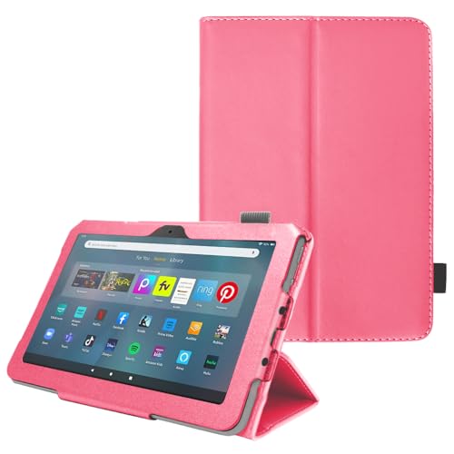 TECHGEAR Smart Case Designed For All New Amazon Fire Max 11 (2023 / 13th Generation) Slim PU Leather Folio Smart Stand Case Cover with Hand Strap & Auto Wake/Sleep [Pink]