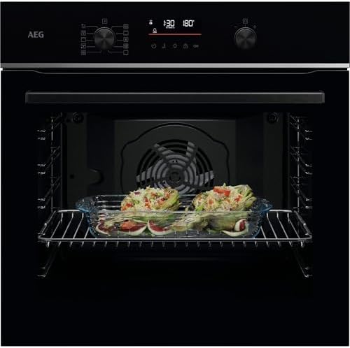 AEG Horno Multifunción TU5PB431SB, 72 L, Limpieza Pirolítica, 9 Funciones, 45 Programas, Wifi, SurroundCook, Pantalla LED, Cocción Multinivel, Carrile...
