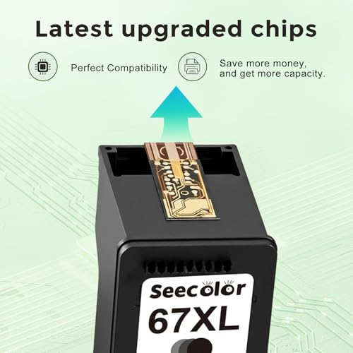 Image of 67XL Ink Cartridges Black /Color Combo Pack Replacement for HP Ink 67 XL 2PK | for HP67 HP67XL for 2855e 2800e 2755e 2700 4255e 4200e 6055e 6000 2852e 2827e 2700e 2734e 4155e 6455 6400 6458 6455e Printer